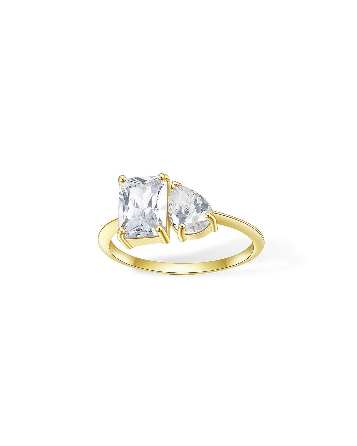 Moissanite Diamond Ring – Dual Stone Design-Opreshyne