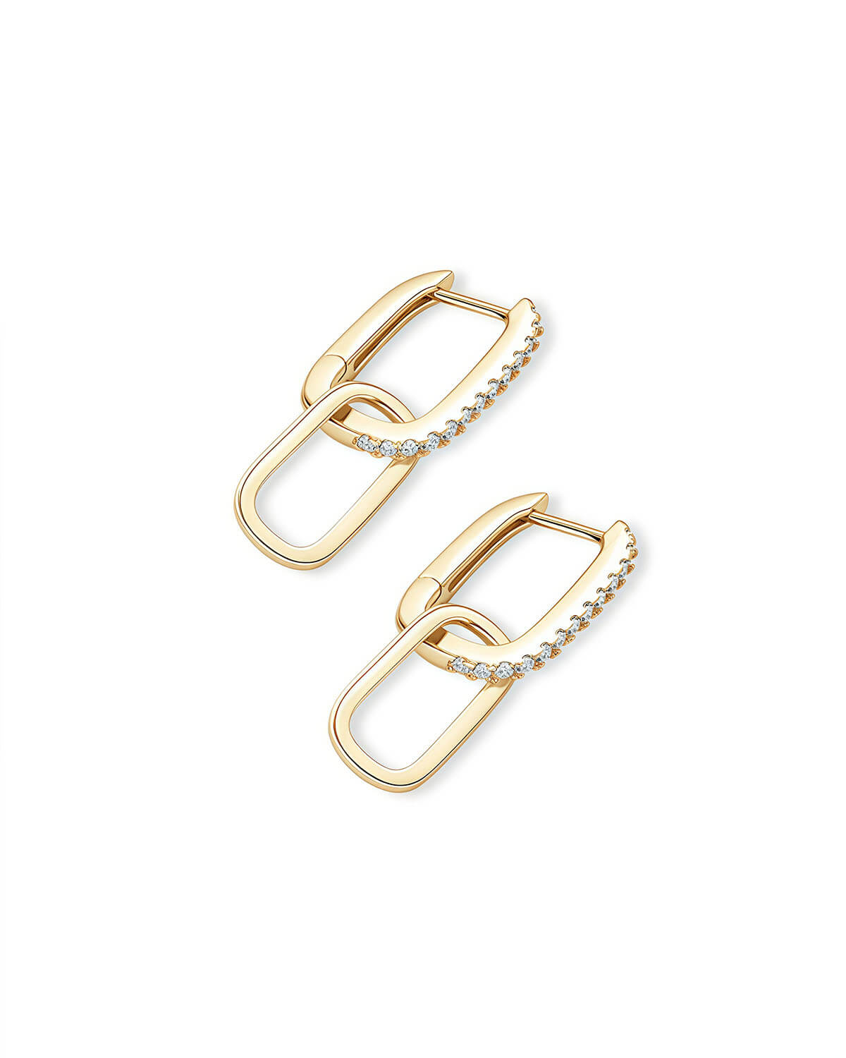 Moissanite Earrings – Dual Hoop Elegance-Opreshyne