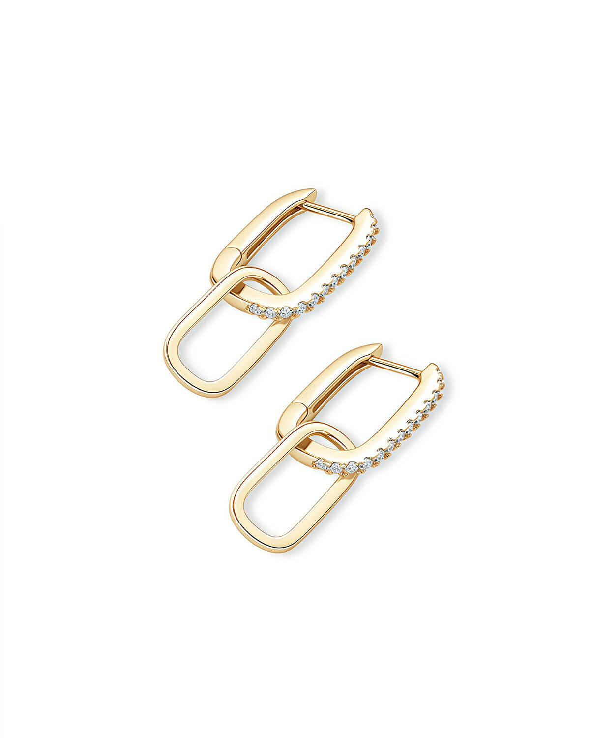 Moissanite Earrings – Dual Hoop Elegance-Opreshyne