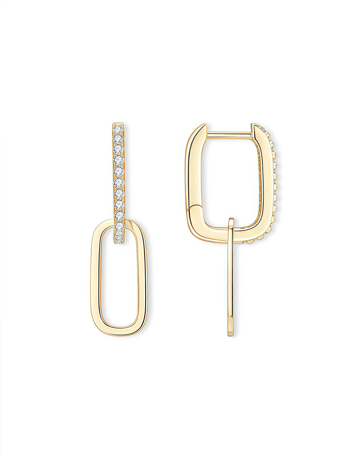 Moissanite Earrings – Dual Hoop Elegance-Opreshyne