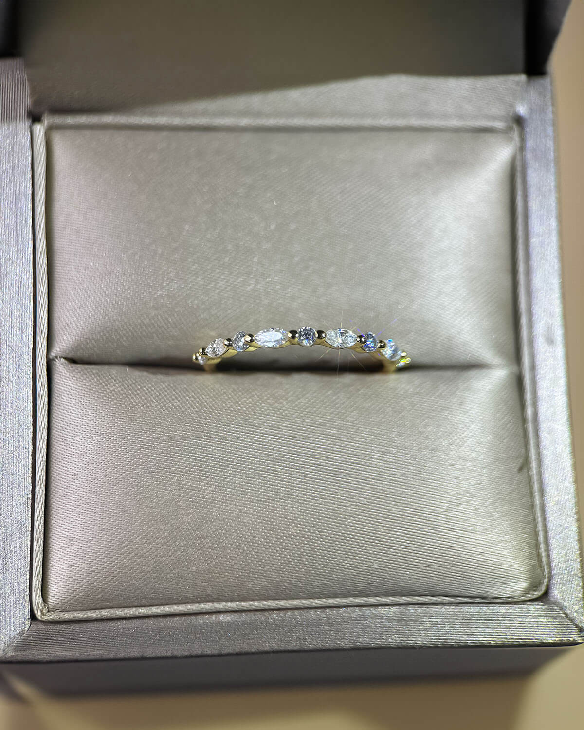 Moissanite Gold Ring – Delicate and Stackable-Opreshyne