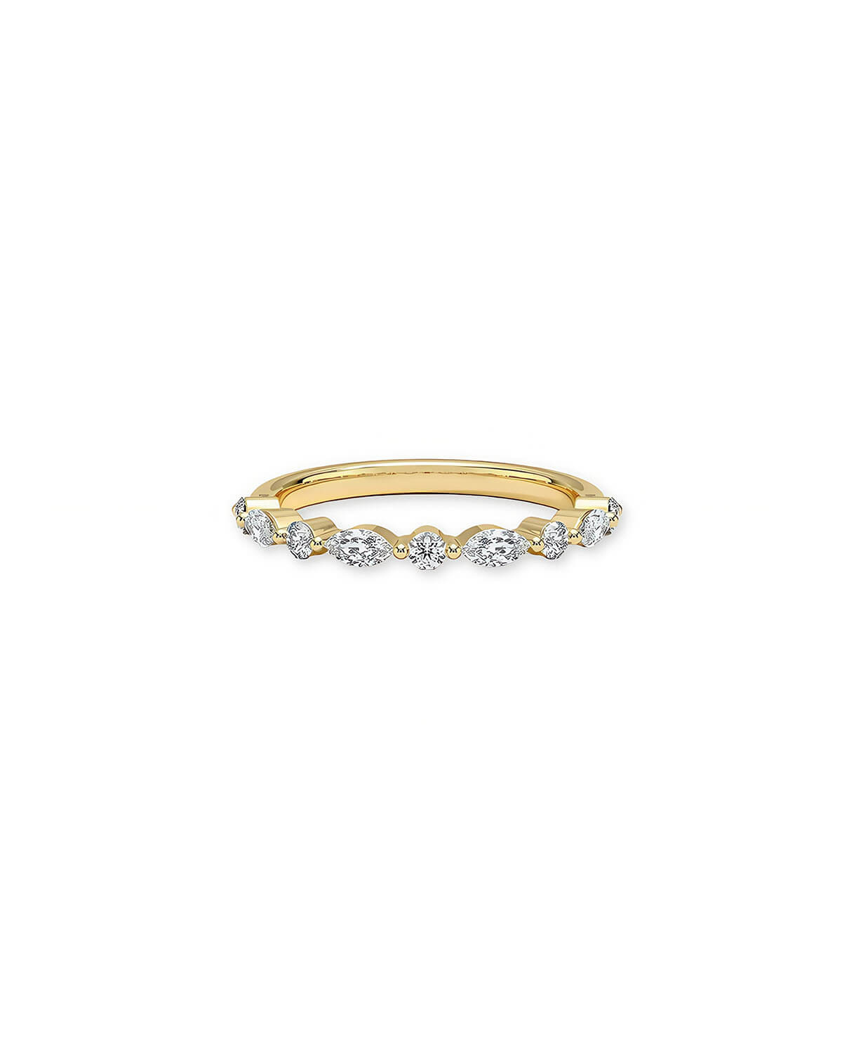 Moissanite Gold Ring – Delicate and Stackable-Opreshyne