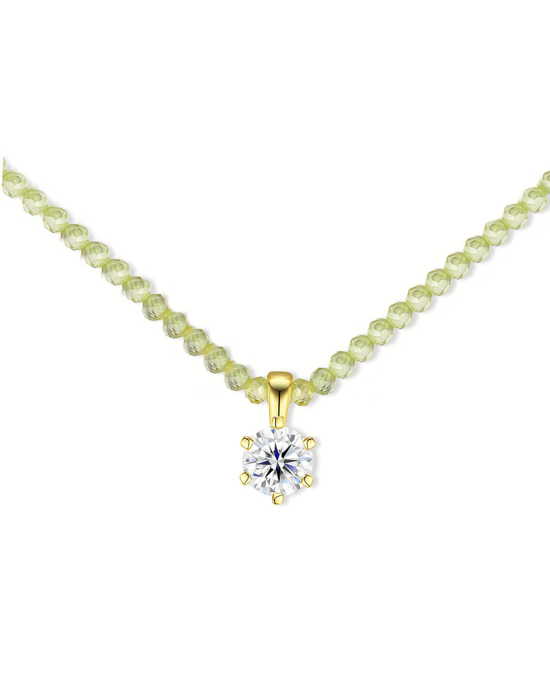 Moissanite Necklace | Tri-Color Natural Zircon silver Jewelry Gift for Women
