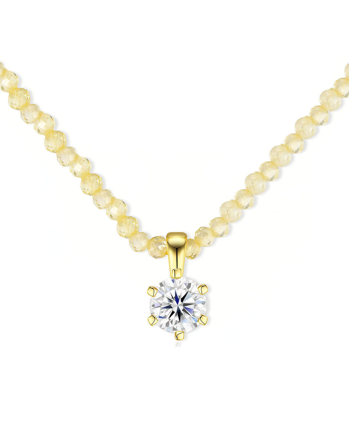 Trinity Glow - Natural Zircon Moissanite Necklace