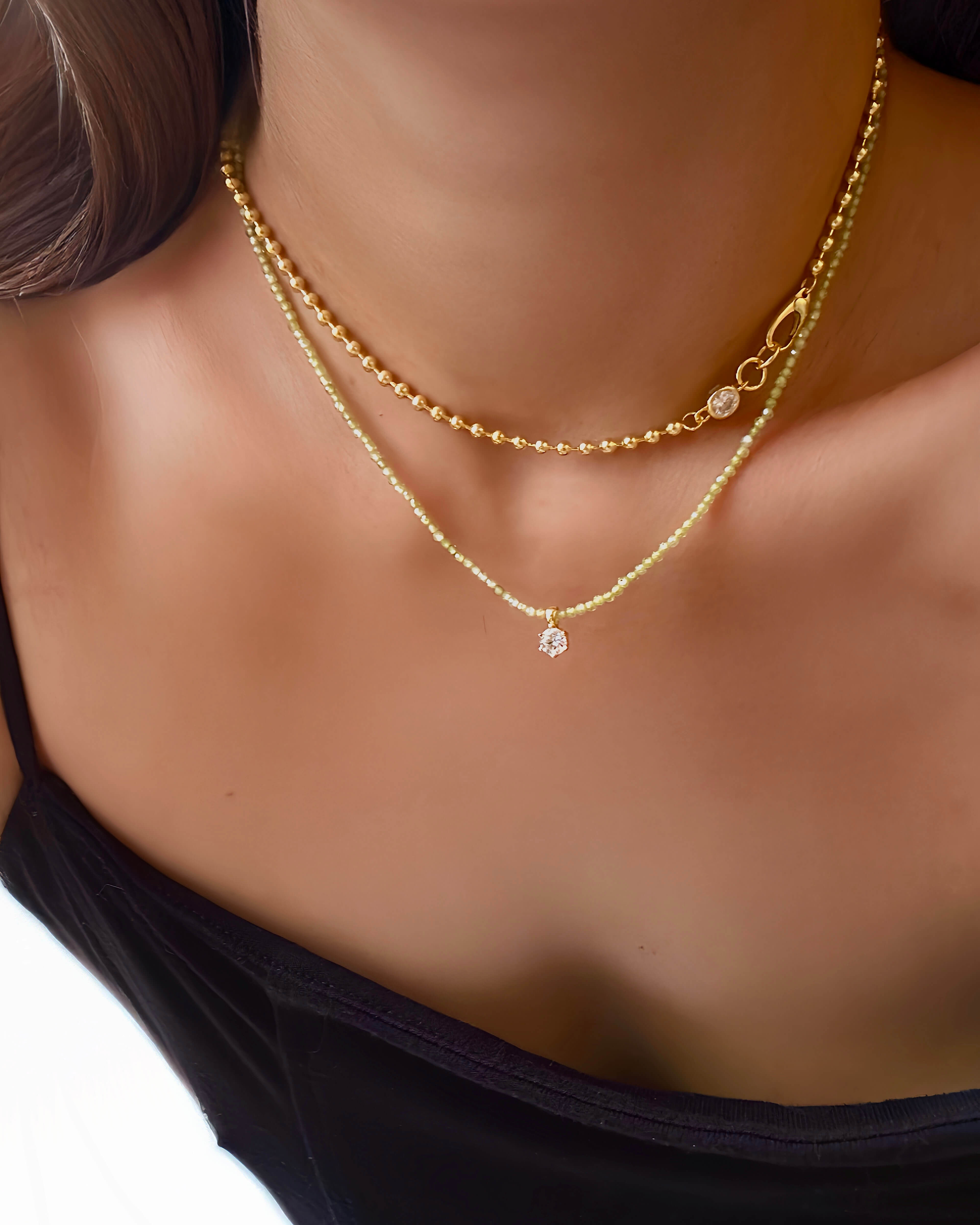 Trinity Glow - Natural Zircon Moissanite Necklace