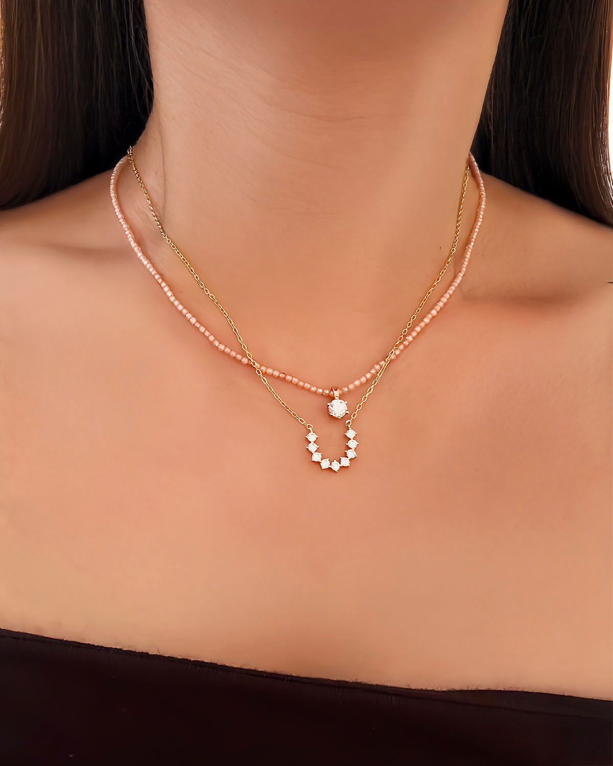 Trinity Glow - Natural Zircon Moissanite Necklace