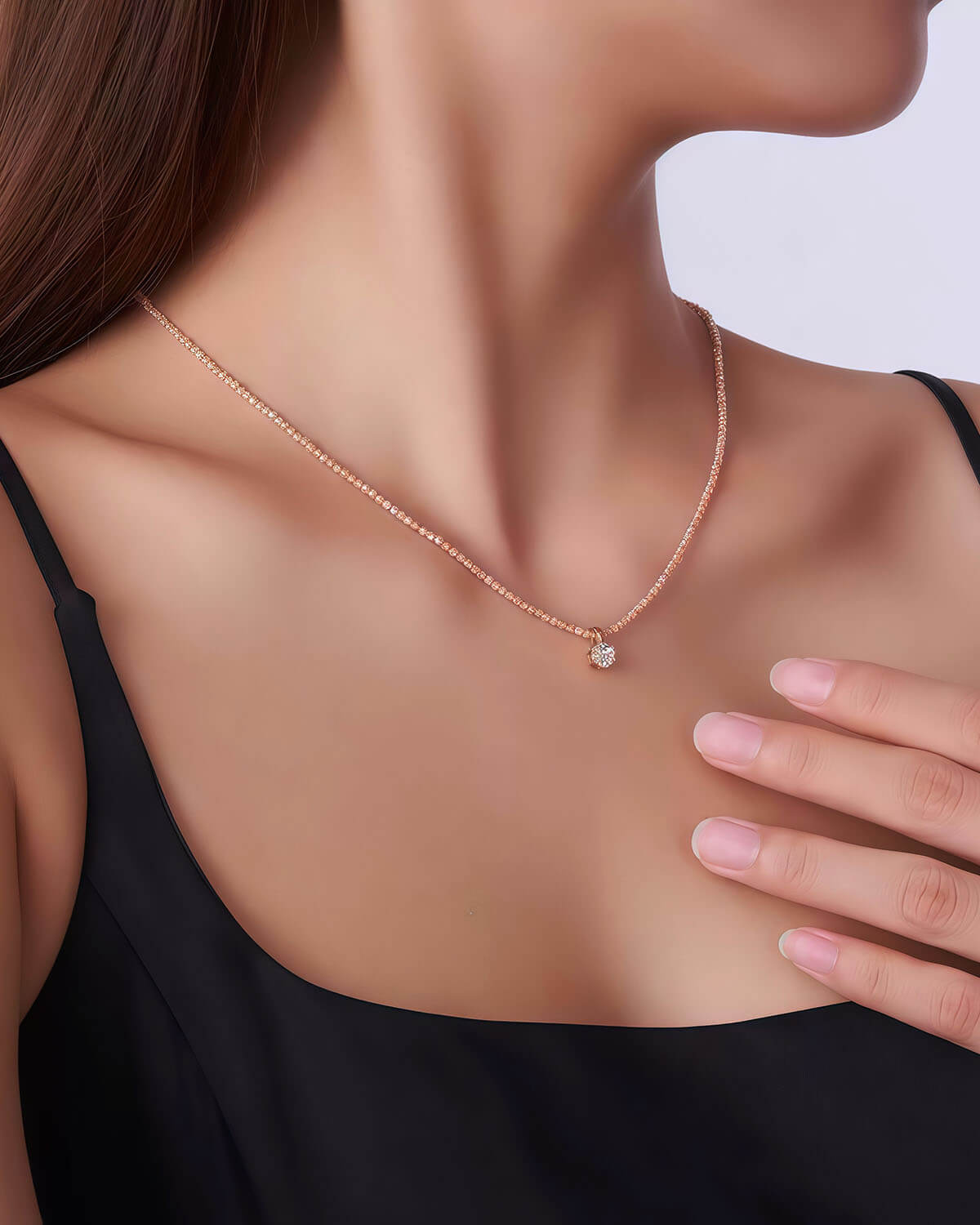 Trinity Glow - Natural Zircon Moissanite Necklace