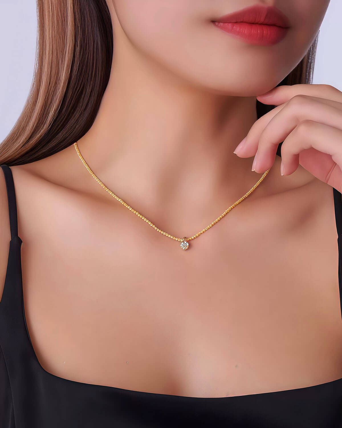 Trinity Glow - Natural Zircon Moissanite Necklace