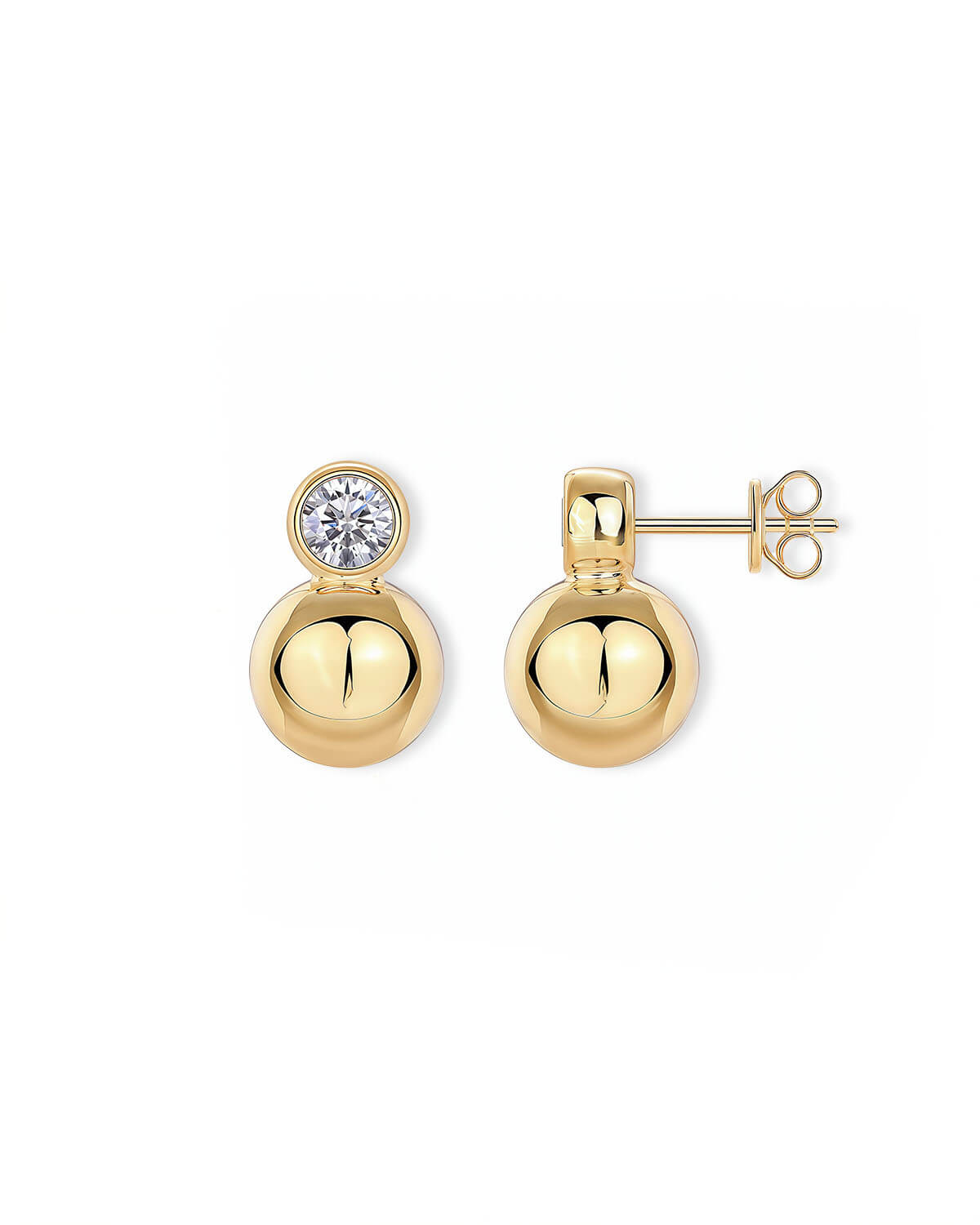 Moissanite Stud Earrings – 1/2 Carat Round Sphere-Opreshyne