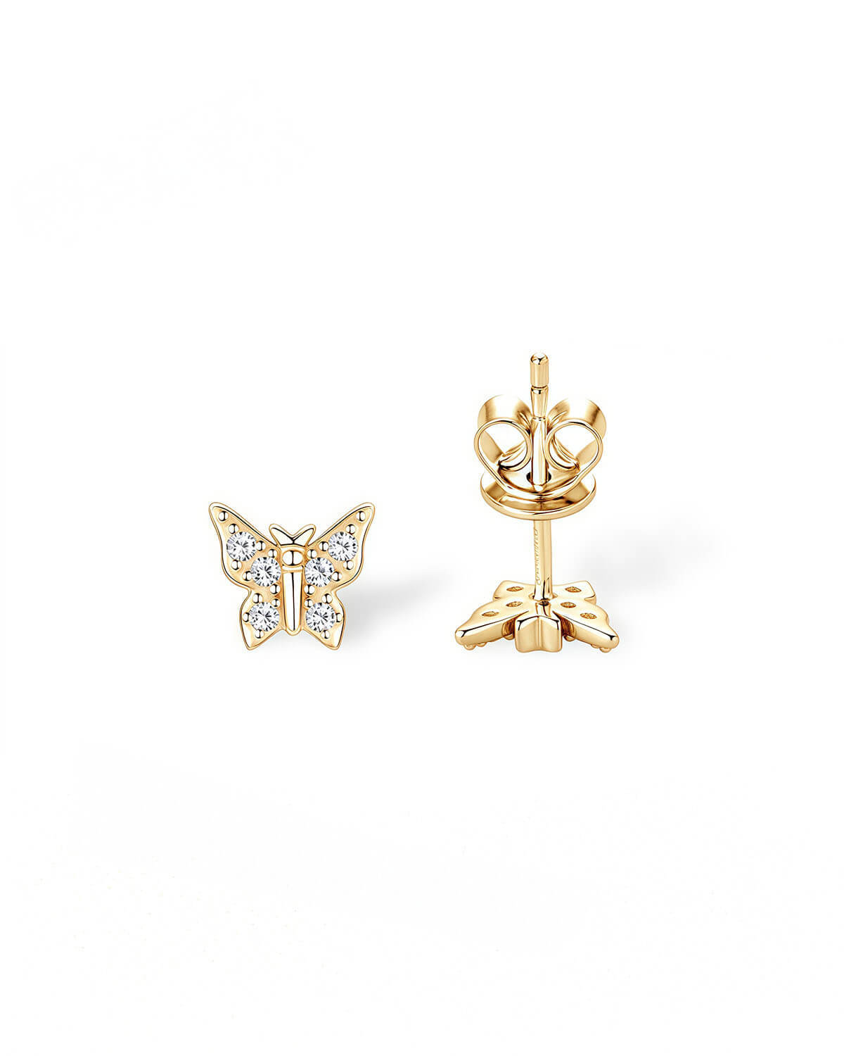 Moissanite Stud Earrings – Butterfly Charm-Opreshyne