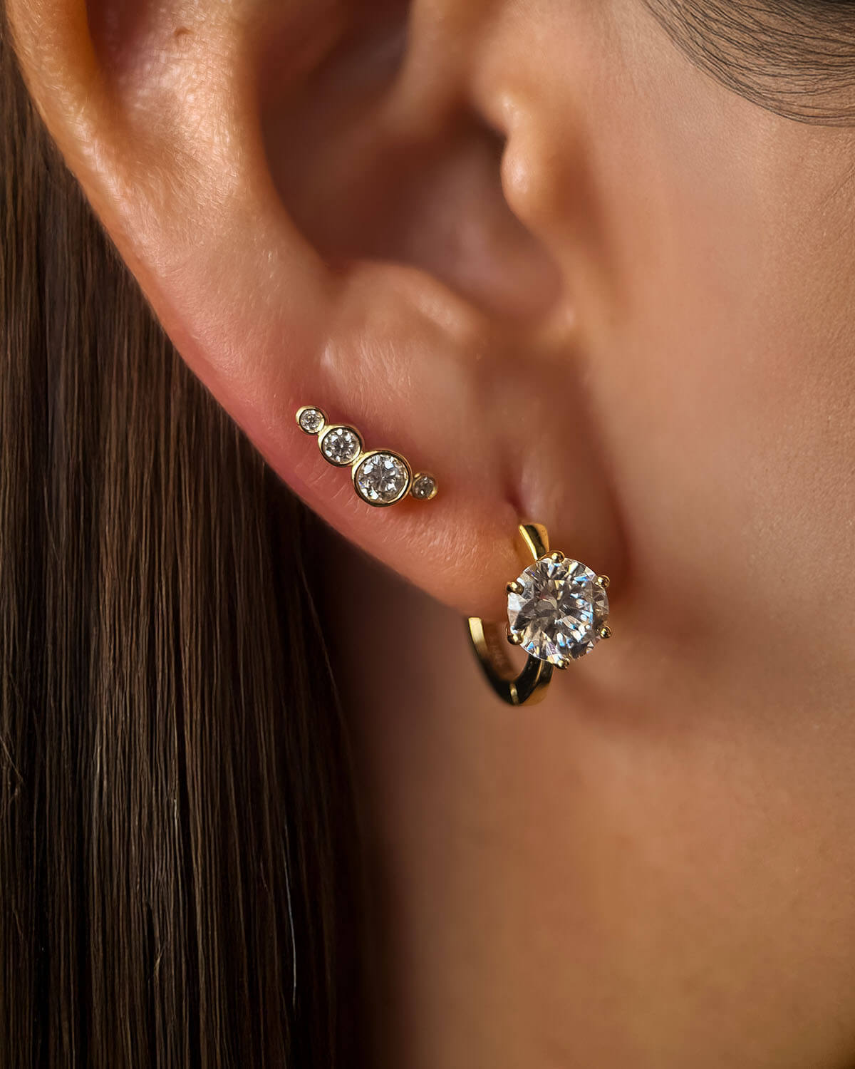 Moissanite Stud Earrings – Four Diamonds Brilliance-Opreshyne