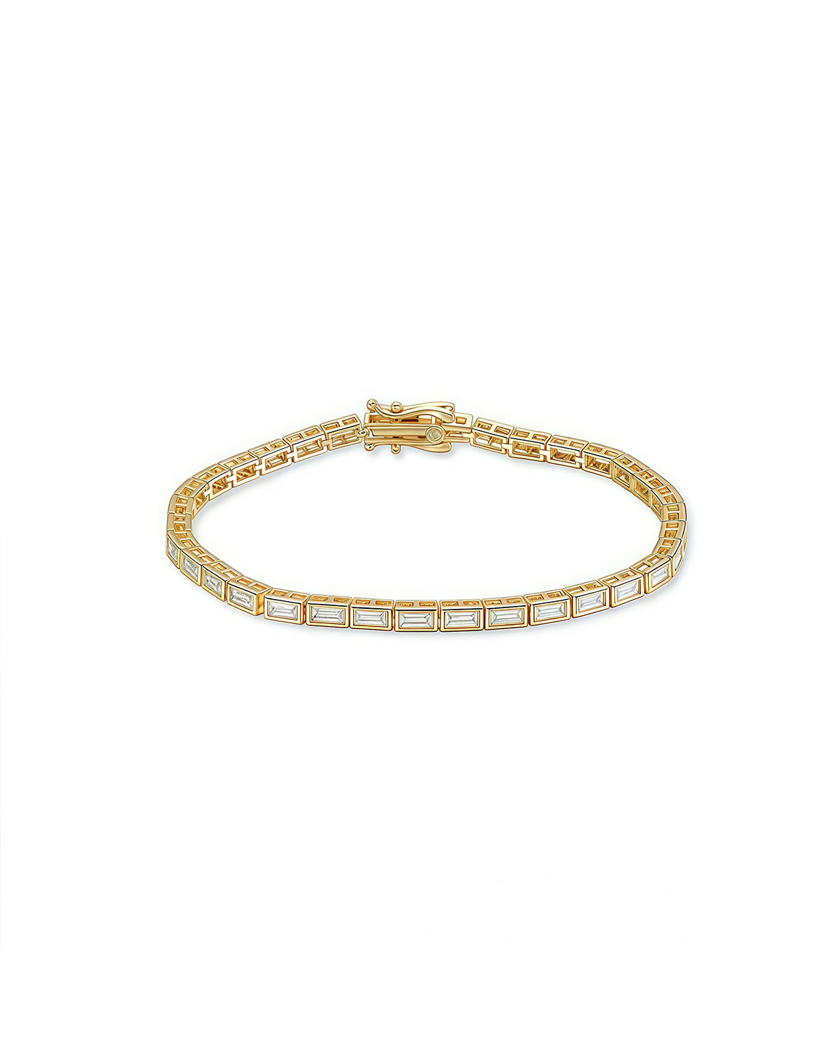 Moissanite Tennis Bracelet with Emerald Cut Diamond-Opreshyne
