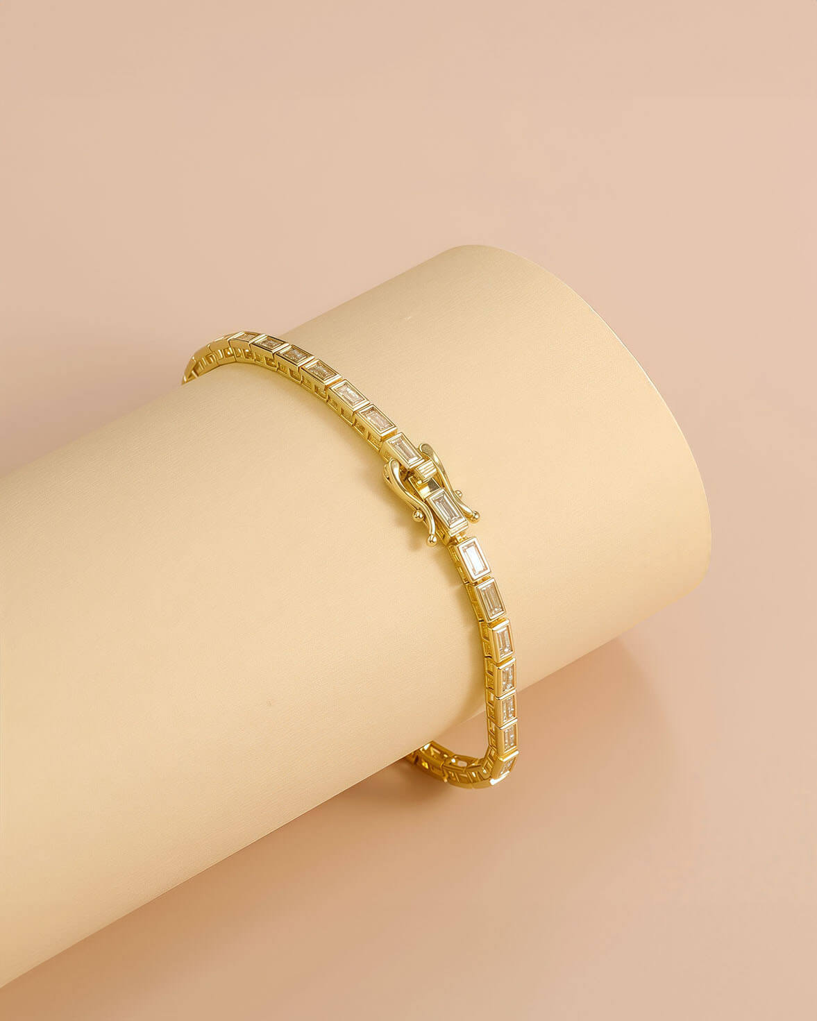 Moissanite Tennis Bracelet with Emerald Cut Diamond-Opreshyne