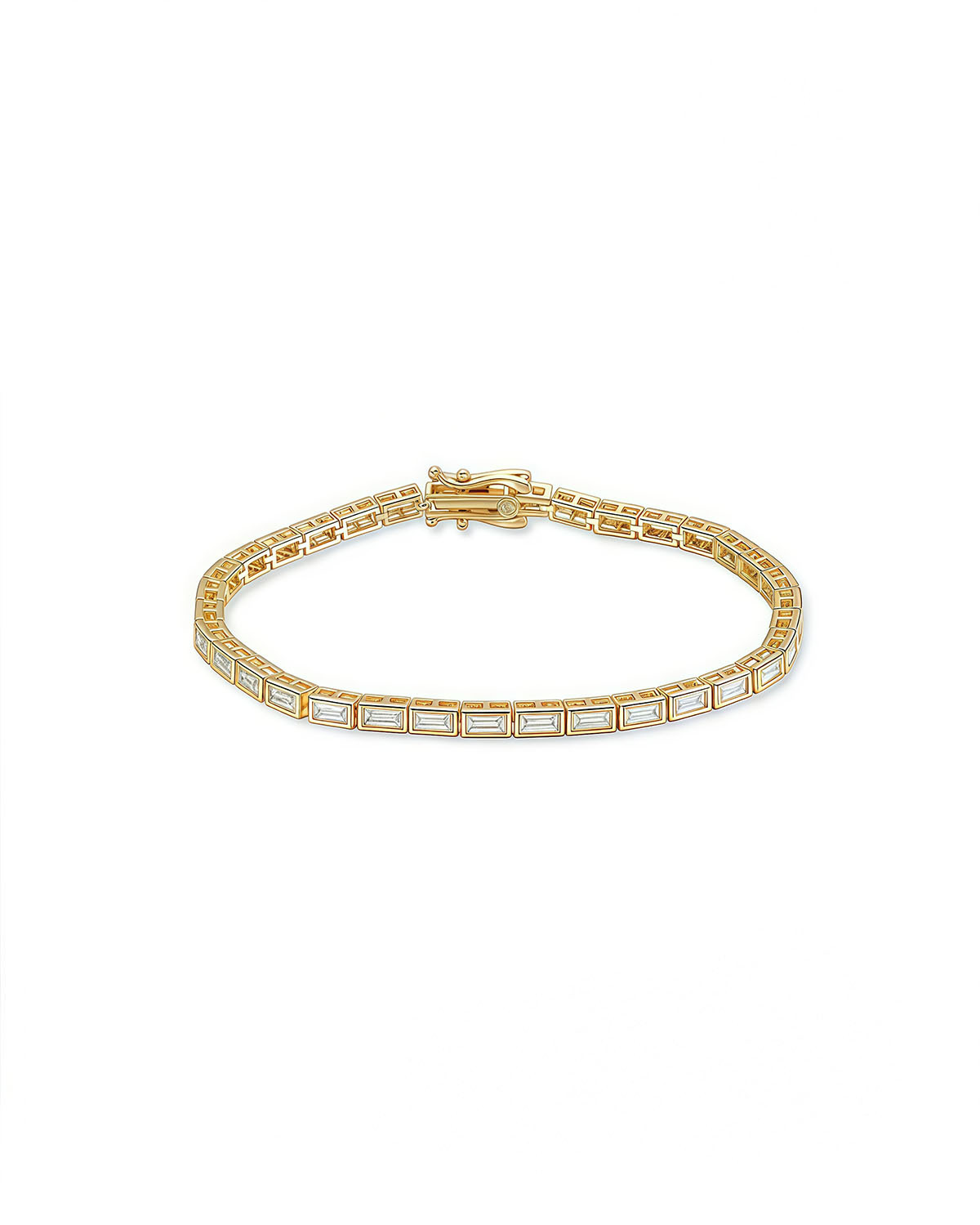 Moissanite Tennis Bracelet with Emerald Cut Diamond-Opreshyne