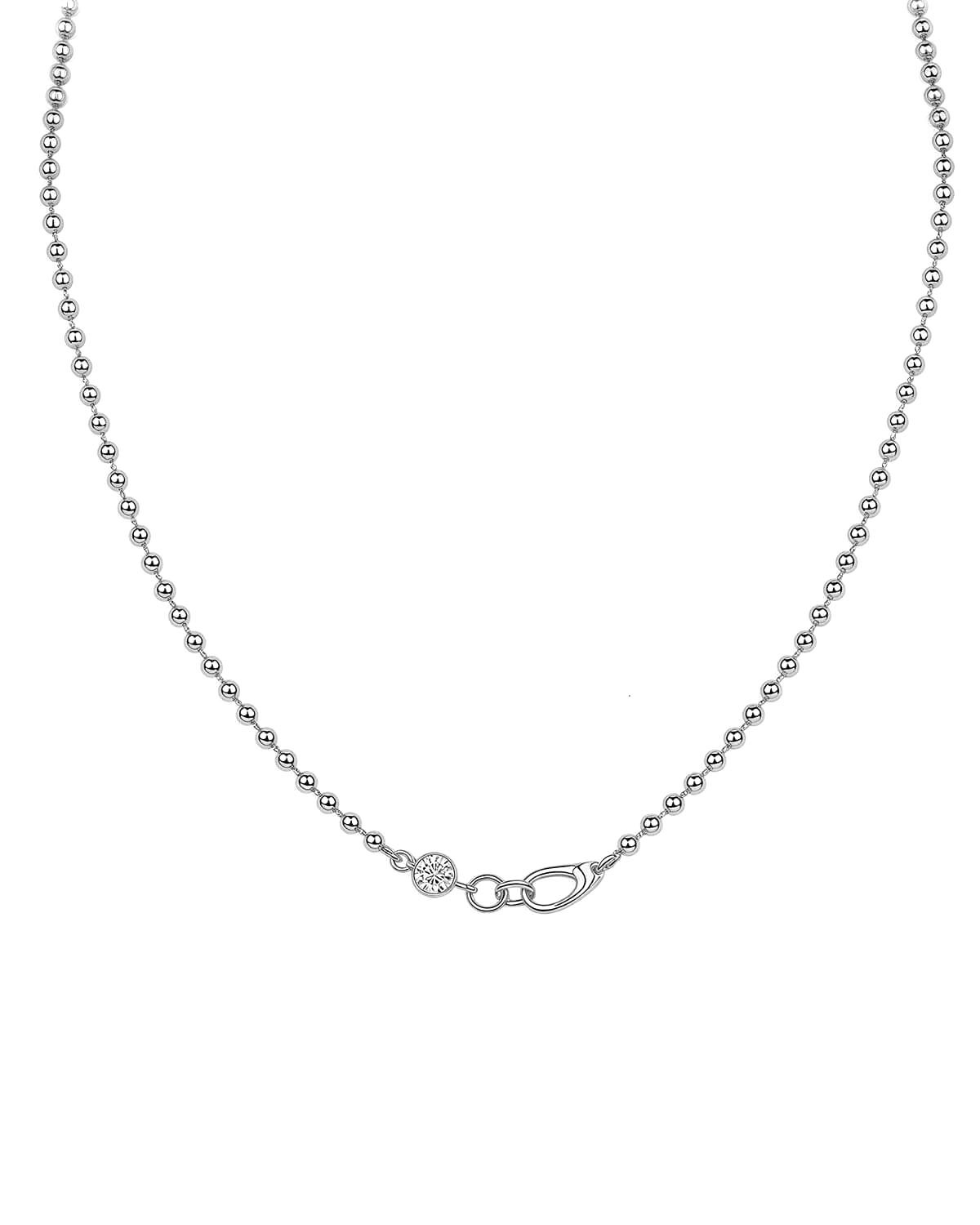 One Diamond Necklace | Beaded Gold Chain