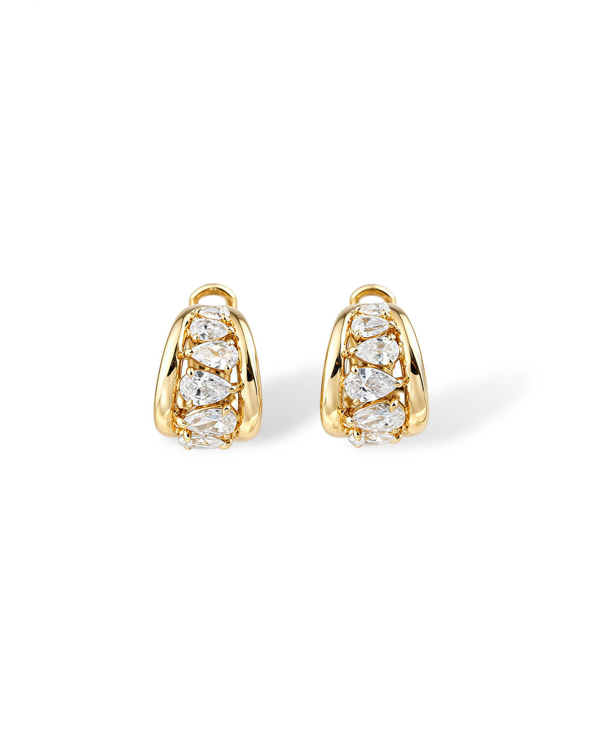 Solea Pear Diamond Huggie Earrings