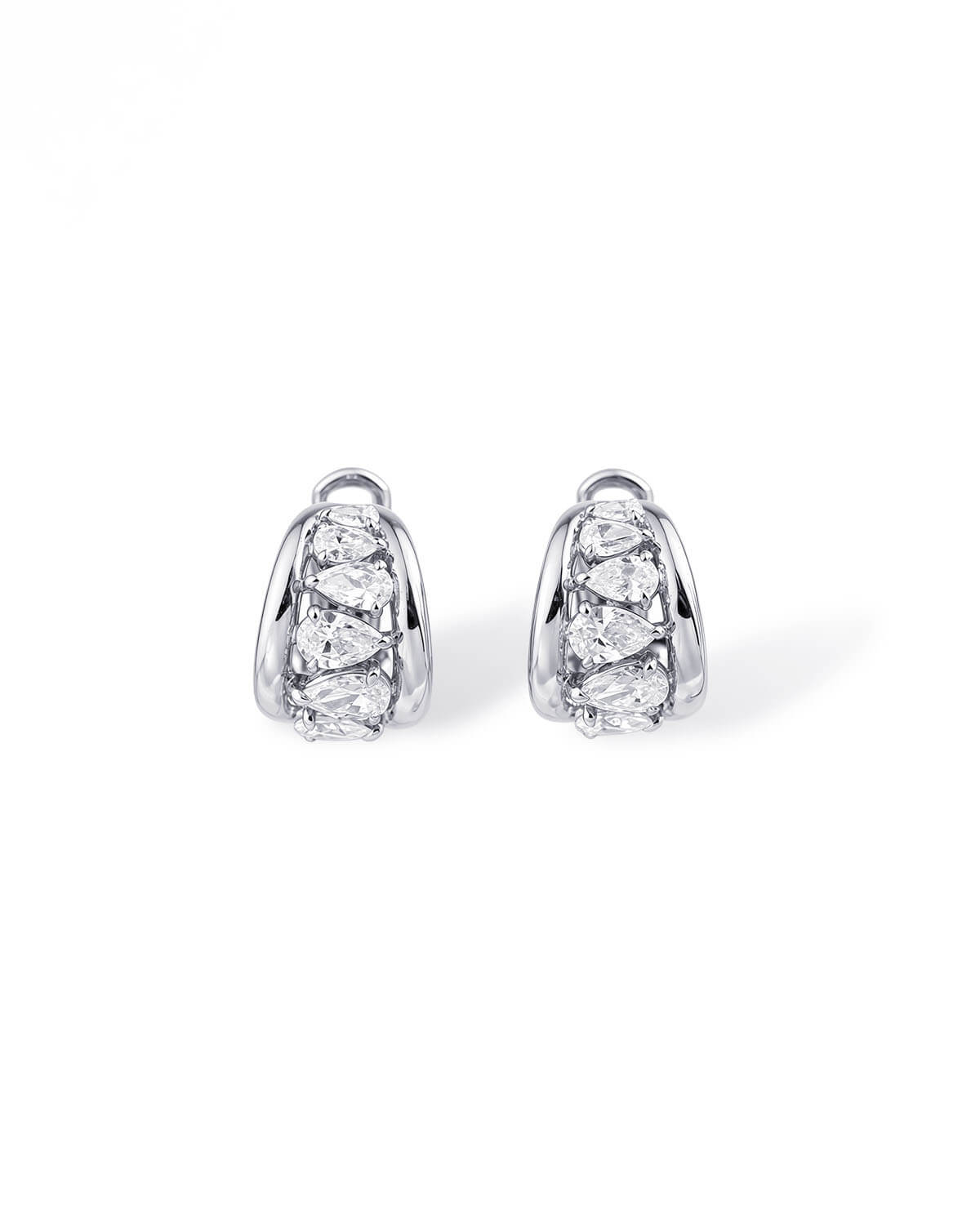 Solea Pear Diamond Huggie Earrings