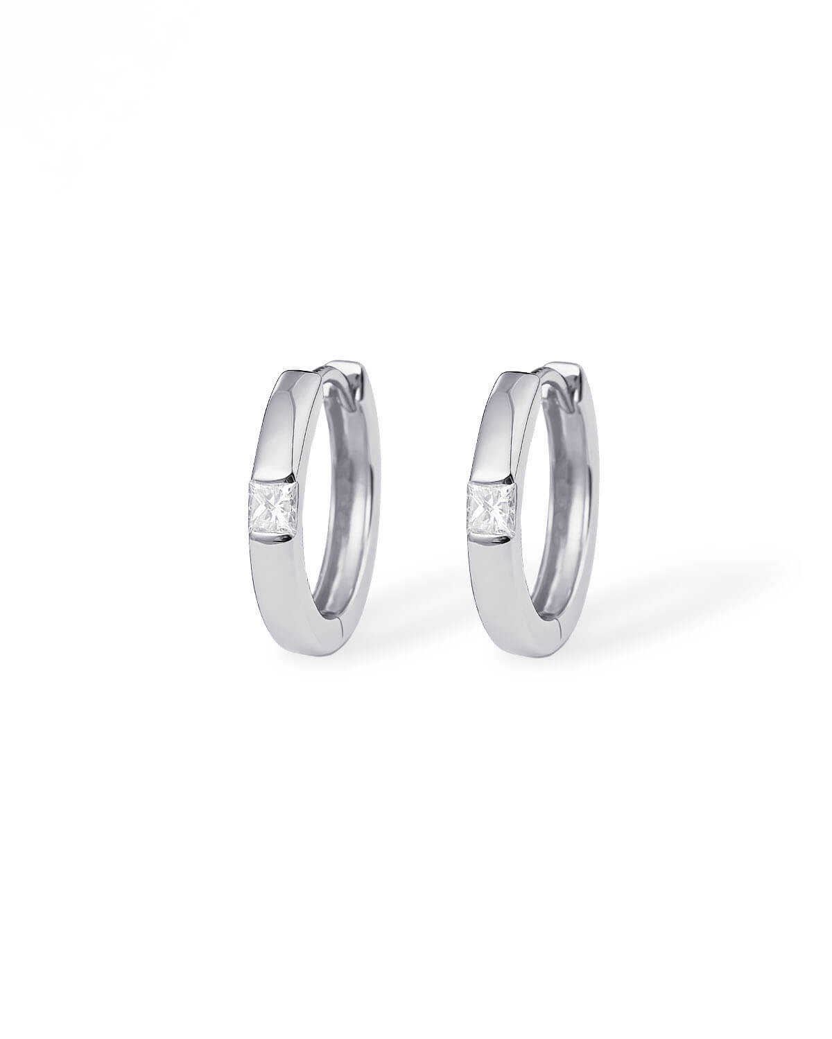 Astra Square – Princess Cut Diamond Hoop Earrings