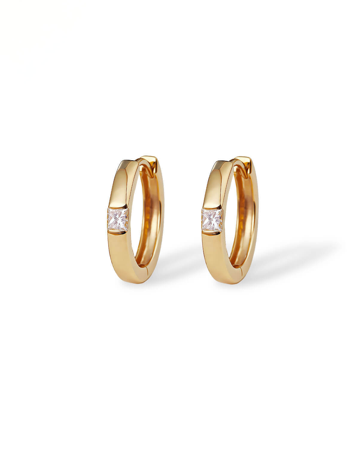 Astra Square – Princess Cut Diamond Hoop Earrings