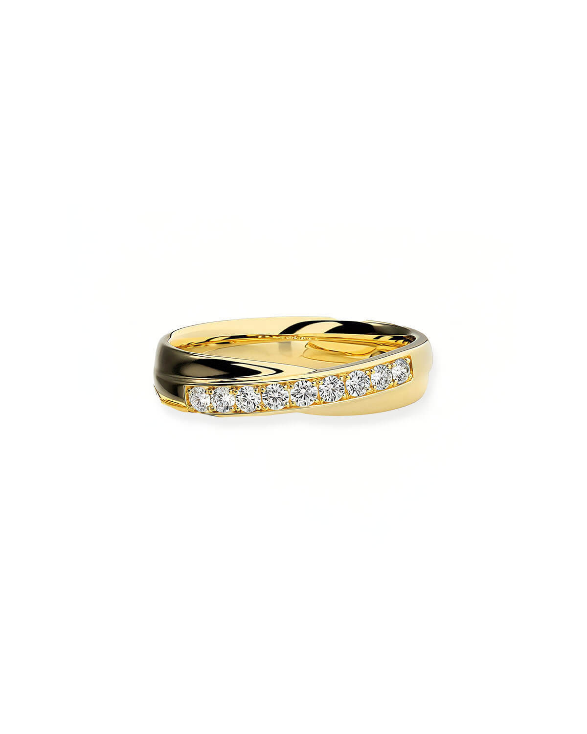 Promise Rings for Couples | Crisscross Intertwined Gold Design