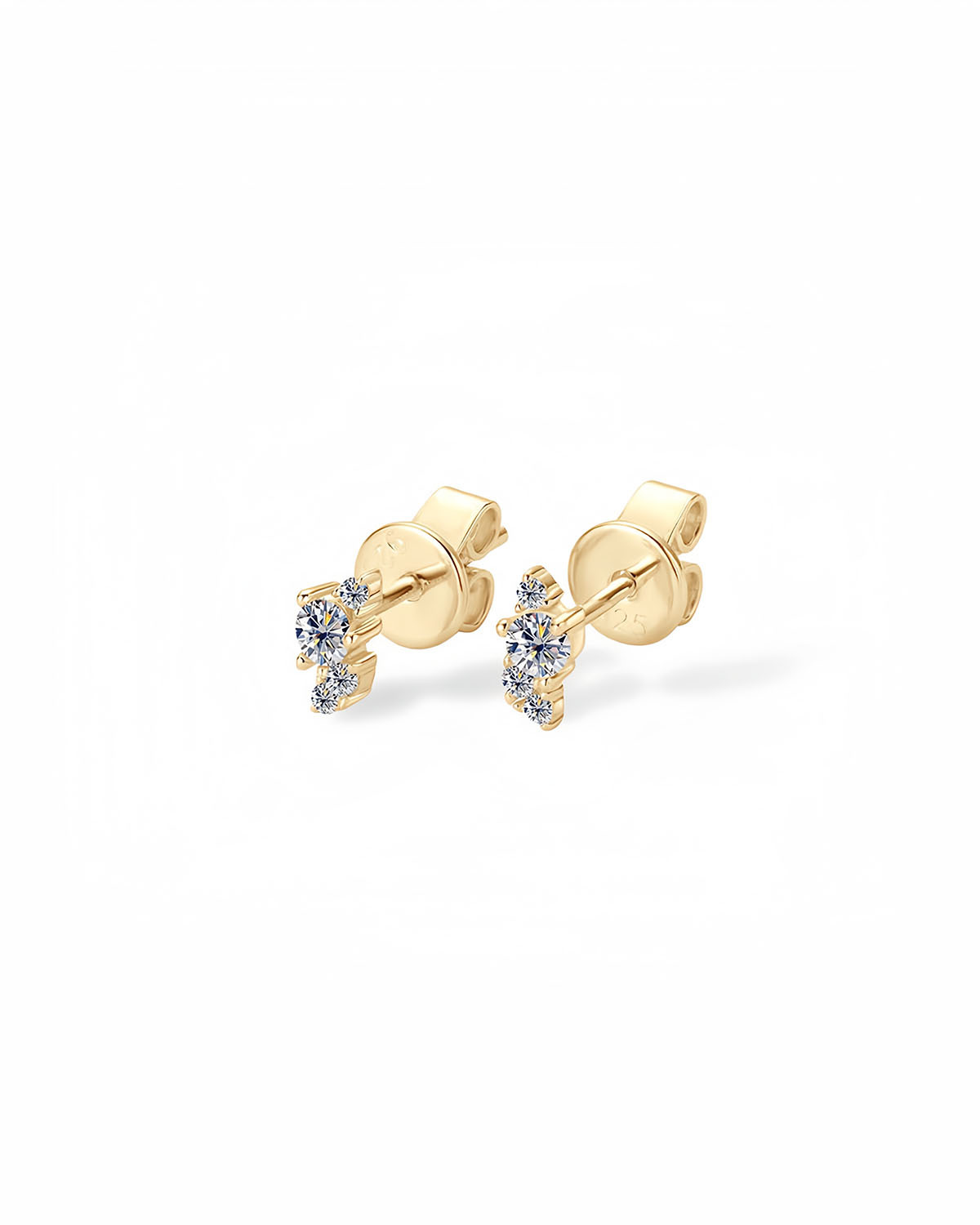 Radiant Small Diamond Stud Earrings with Moissanite-Opreshyne