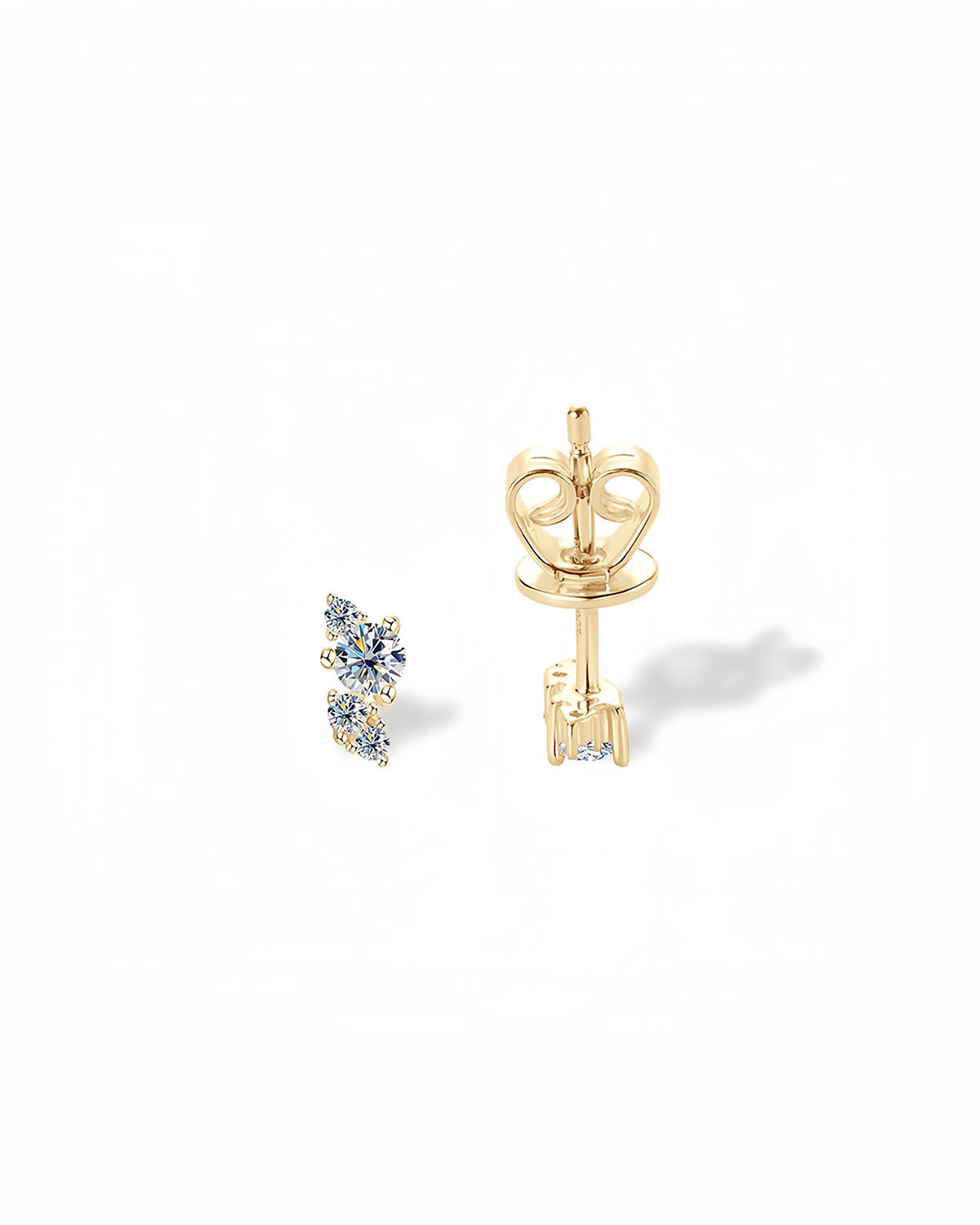 Radiant Small Diamond Stud Earrings with Moissanite-Opreshyne
