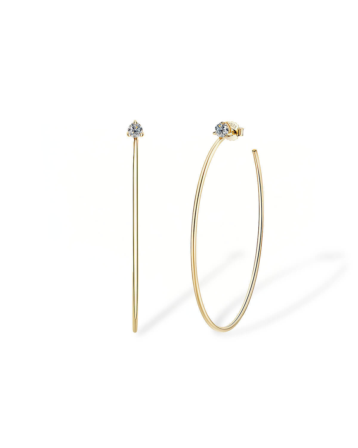 Diamond Hoop Earrings For Women | Gold Moissanite Large Hoop Jewelry Gift