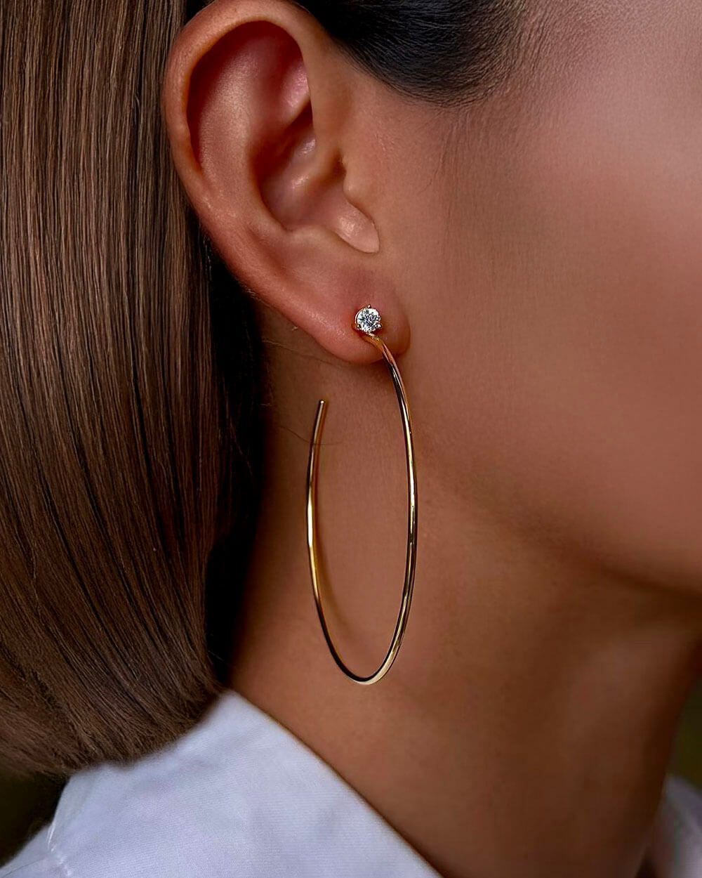 Radiant Loop – Diamond Large Hoop Earrings