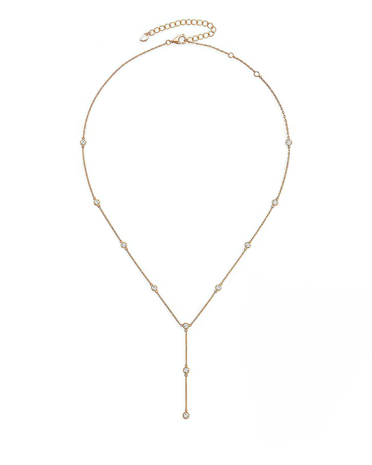 Sleek Diamond Pendant Necklace with Subtle Y-Shape-Opreshyne