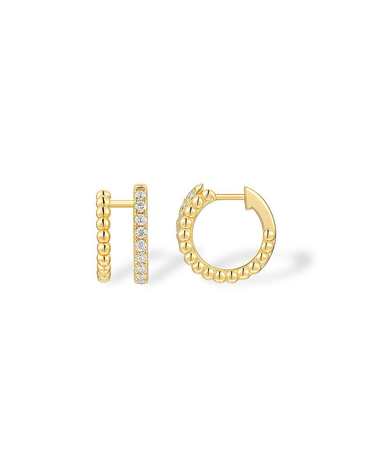 Small Diamond Earrings – Double Hoop Elegance-Opreshyne
