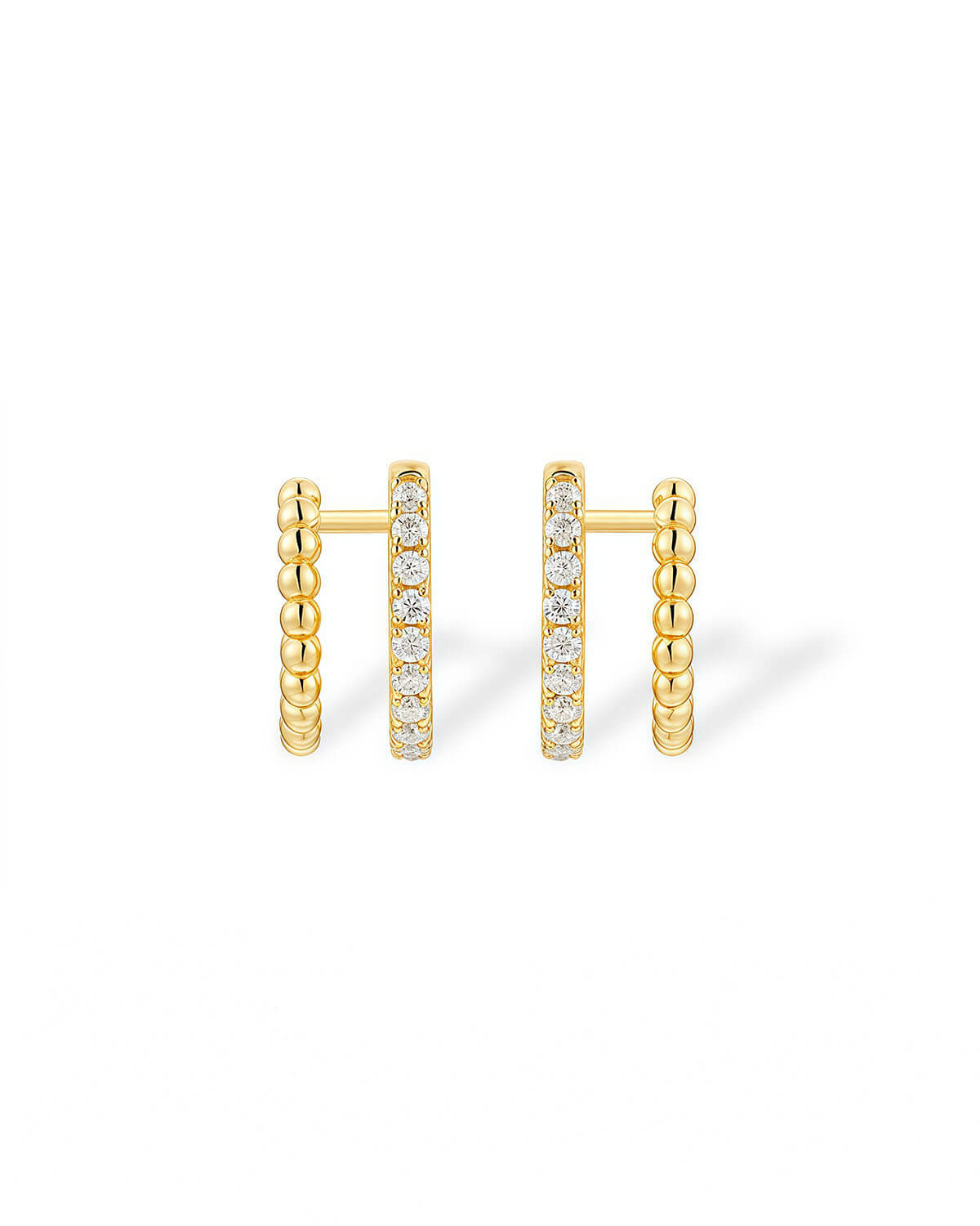 Small Diamond Earrings – Double Hoop Elegance-Opreshyne