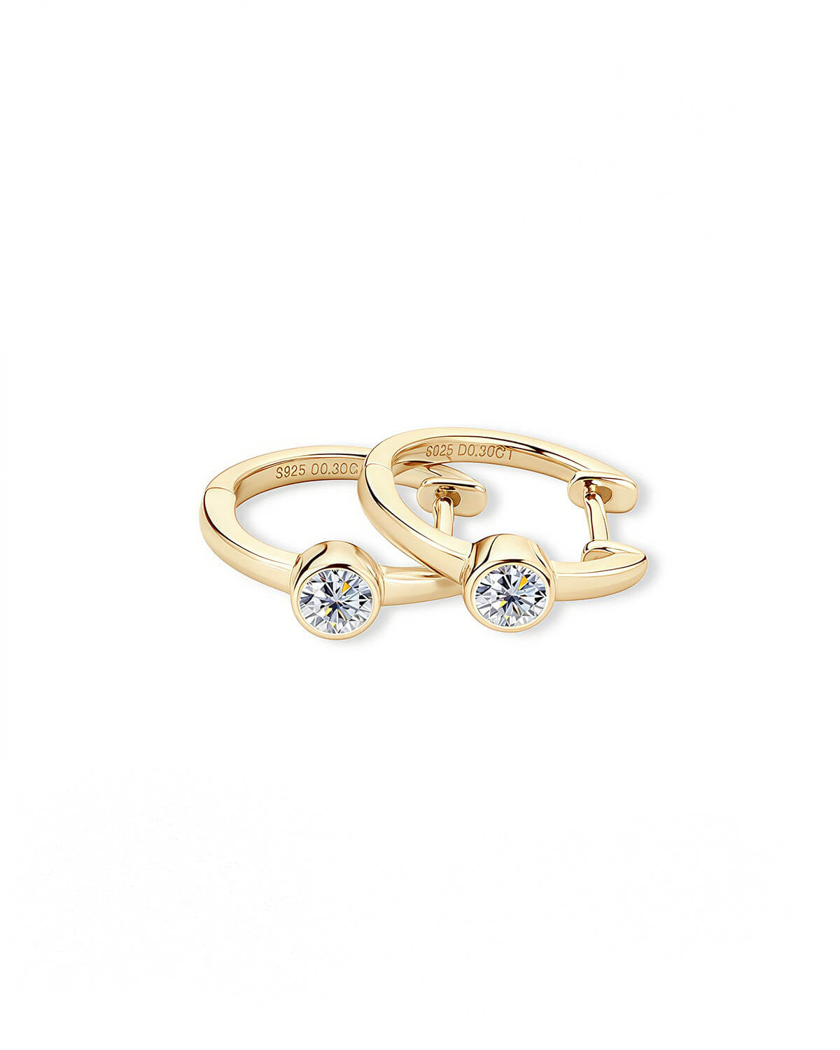 Small Diamond Earrings – Minimalist Hoop Design-Opreshyne