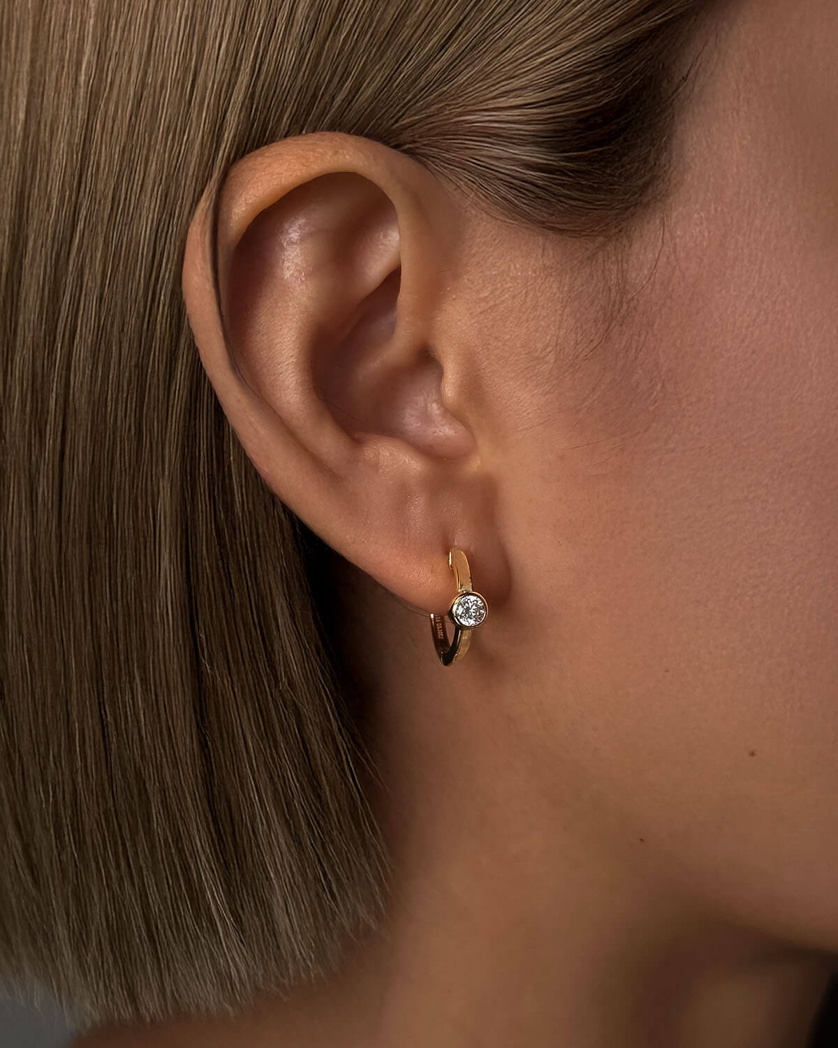 Small Diamond Earrings – Minimalist Hoop Design-Opreshyne