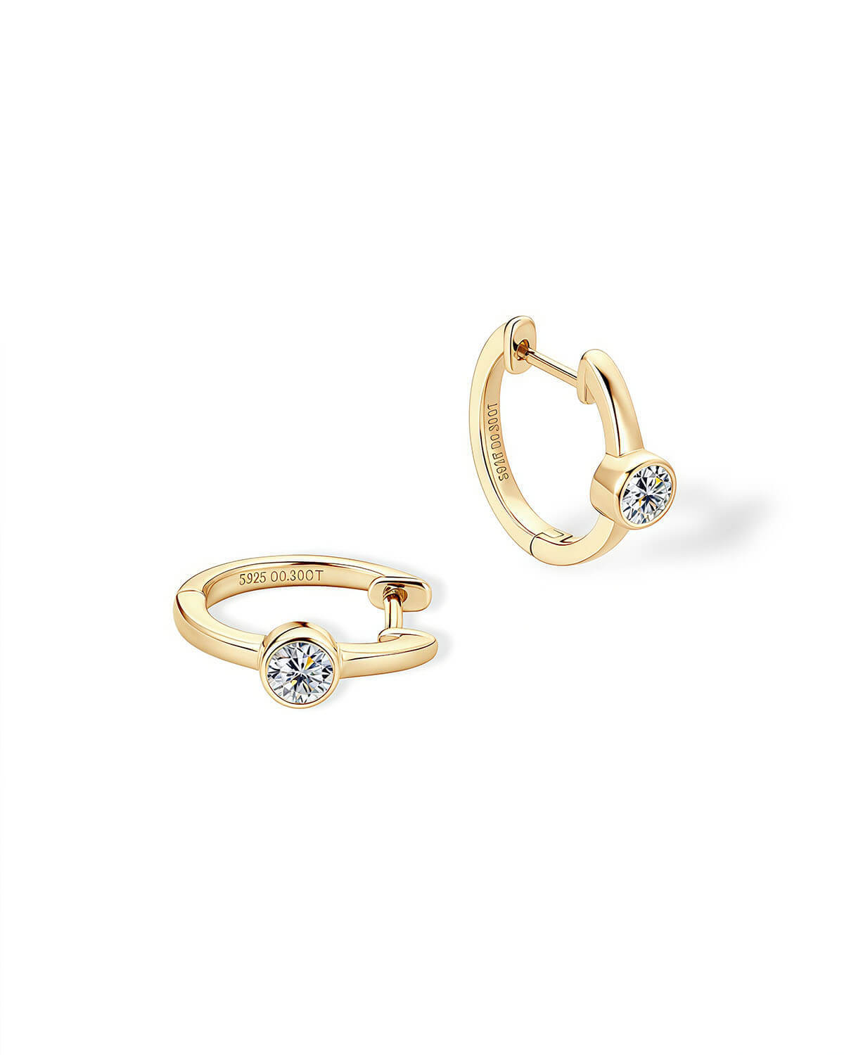 Small Diamond Earrings – Minimalist Hoop Design-Opreshyne