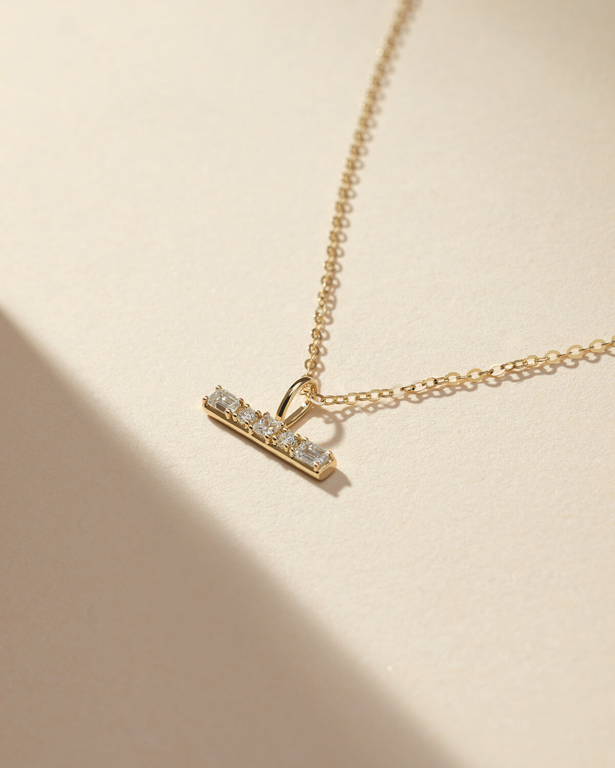 Aveline Small Diamond T Bar Necklace