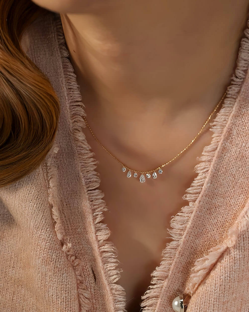 Lumi Drop – Pear Beaded Necklace