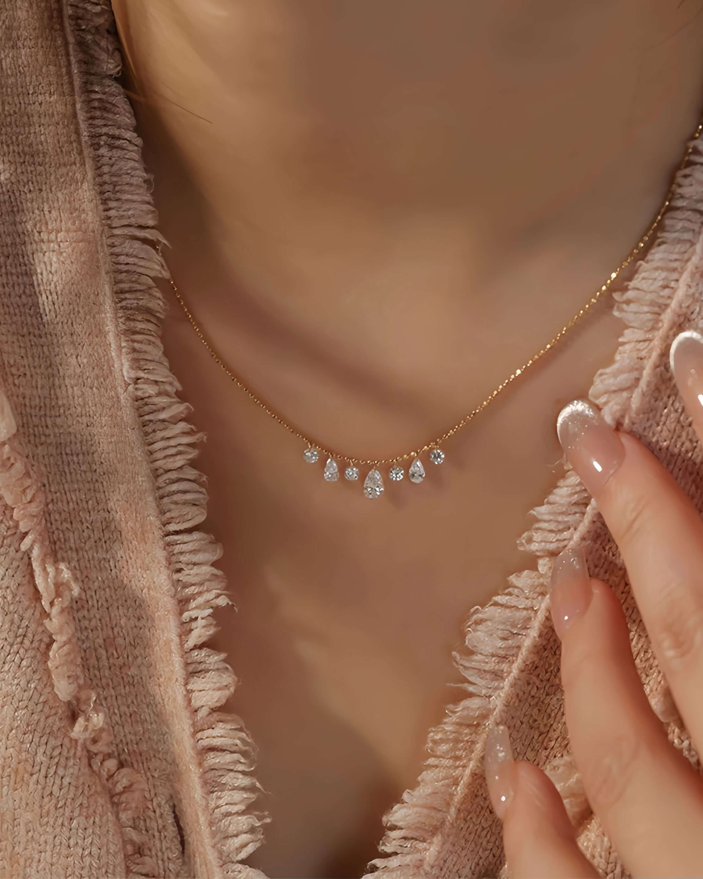 Lumi Drop – Pear Beaded Necklace