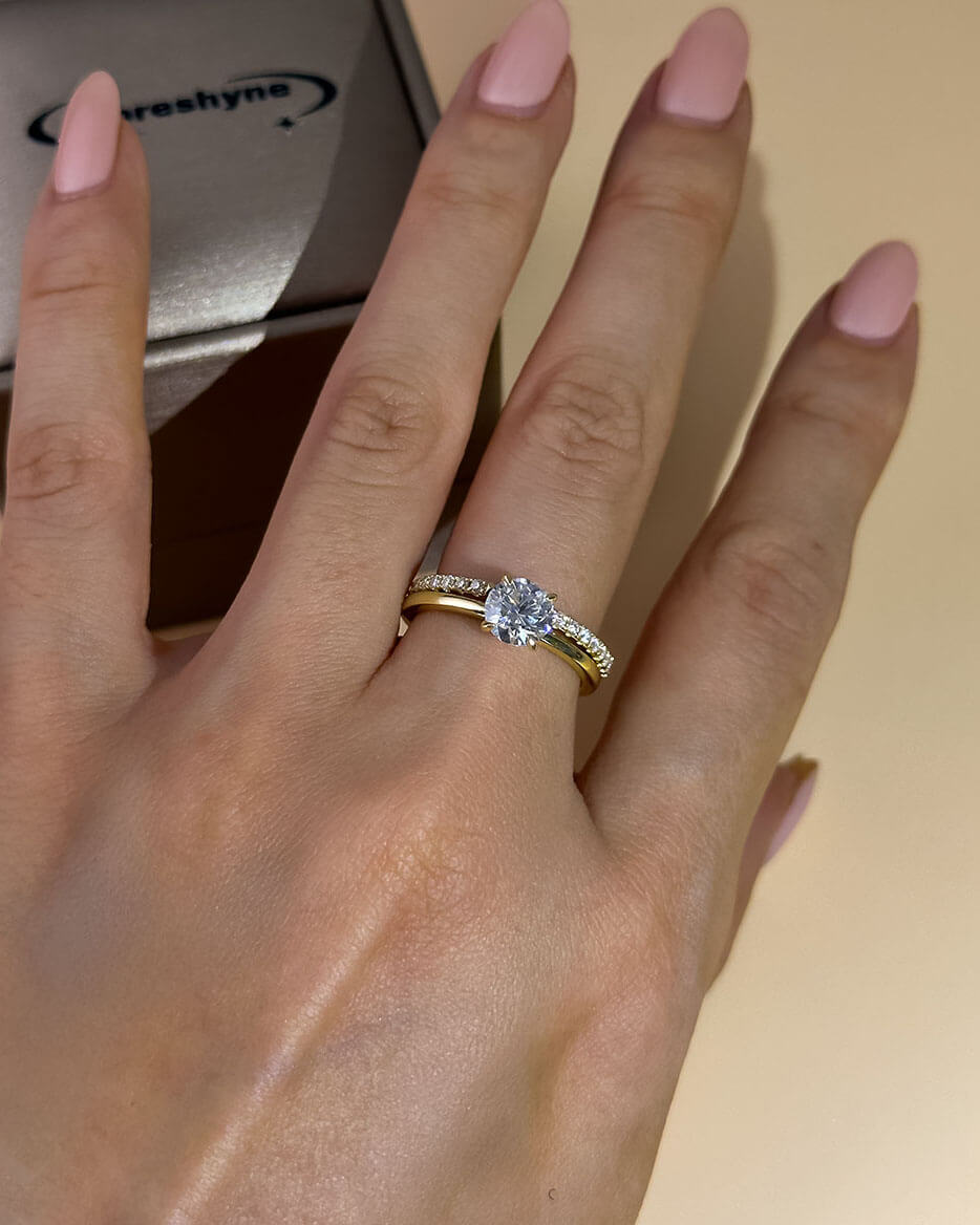Stackable Diamonds Rings for Women 1 Carat Moissanite Set-Opreshyne