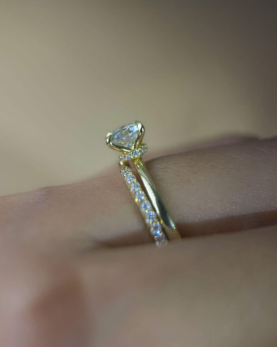 Stackable Diamonds Rings for Women 1 Carat Moissanite Set-Opreshyne