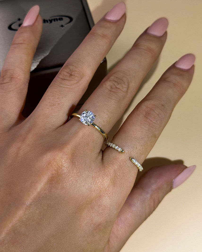 Stackable Diamonds Rings for Women 1 Carat Moissanite Set-Opreshyne