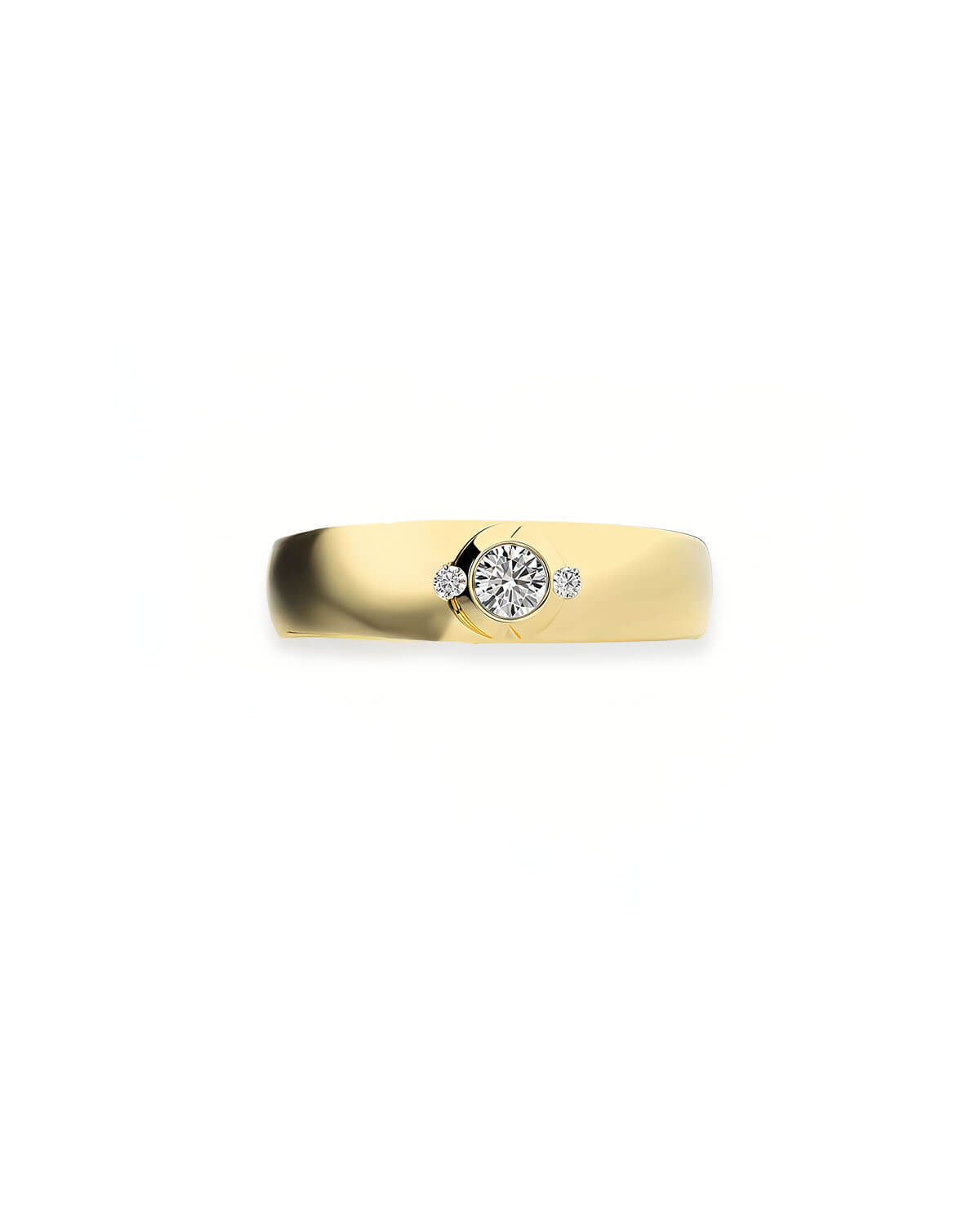 Couples Promise Rings | Three Stone Symbolic Gold Bands