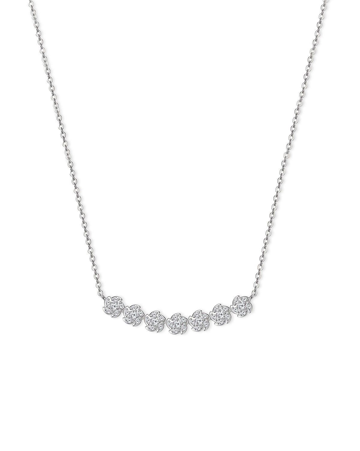 Diamond Pendant Necklace Gold with Floral Design
