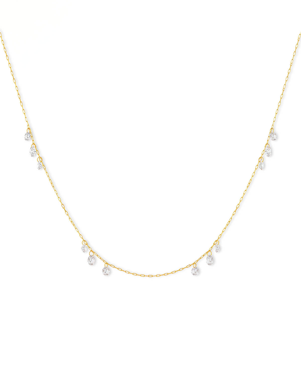 Halo Drift – Twelve Diamond Drilled Necklace