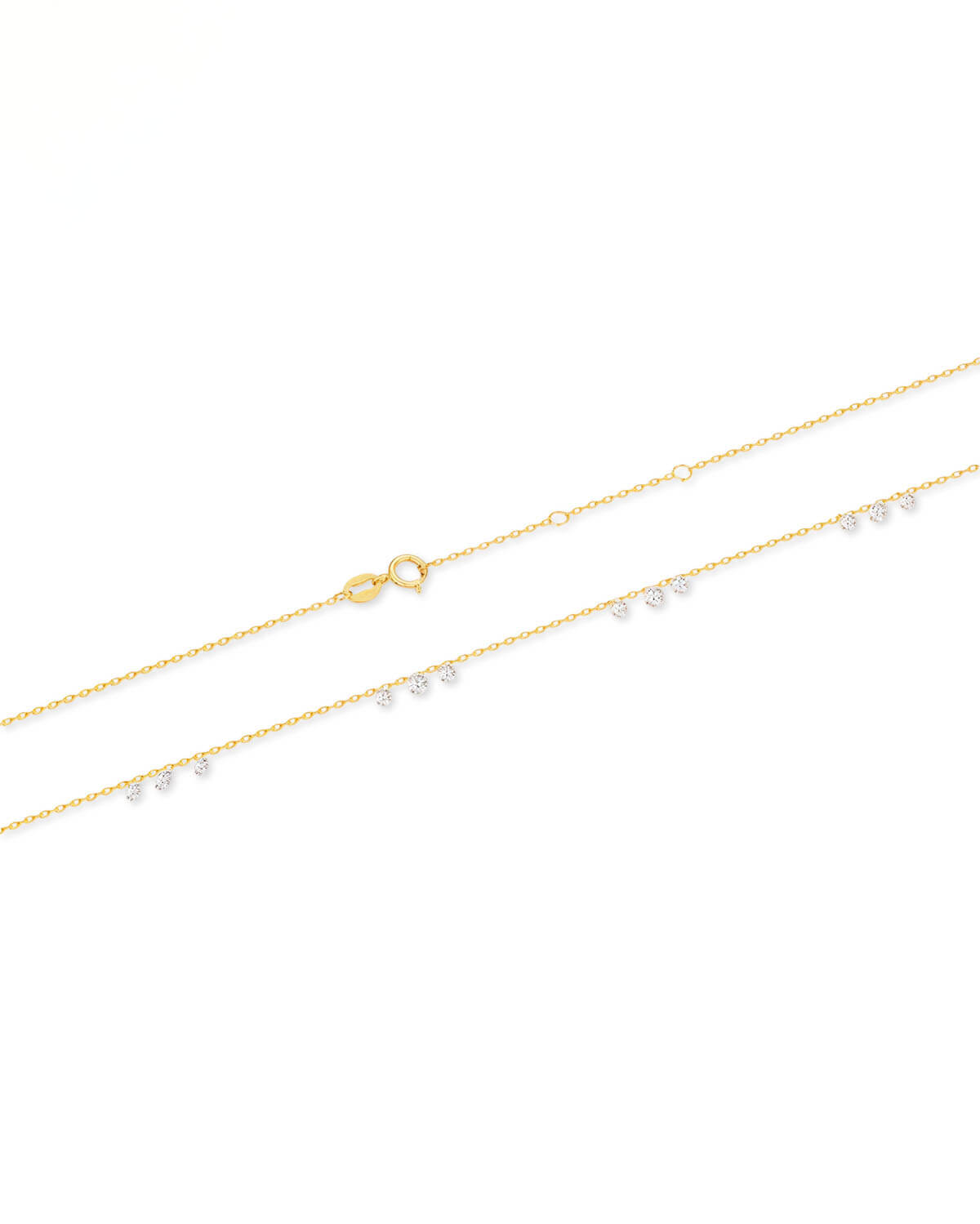 Halo Drift – Twelve Diamond Drilled Necklace