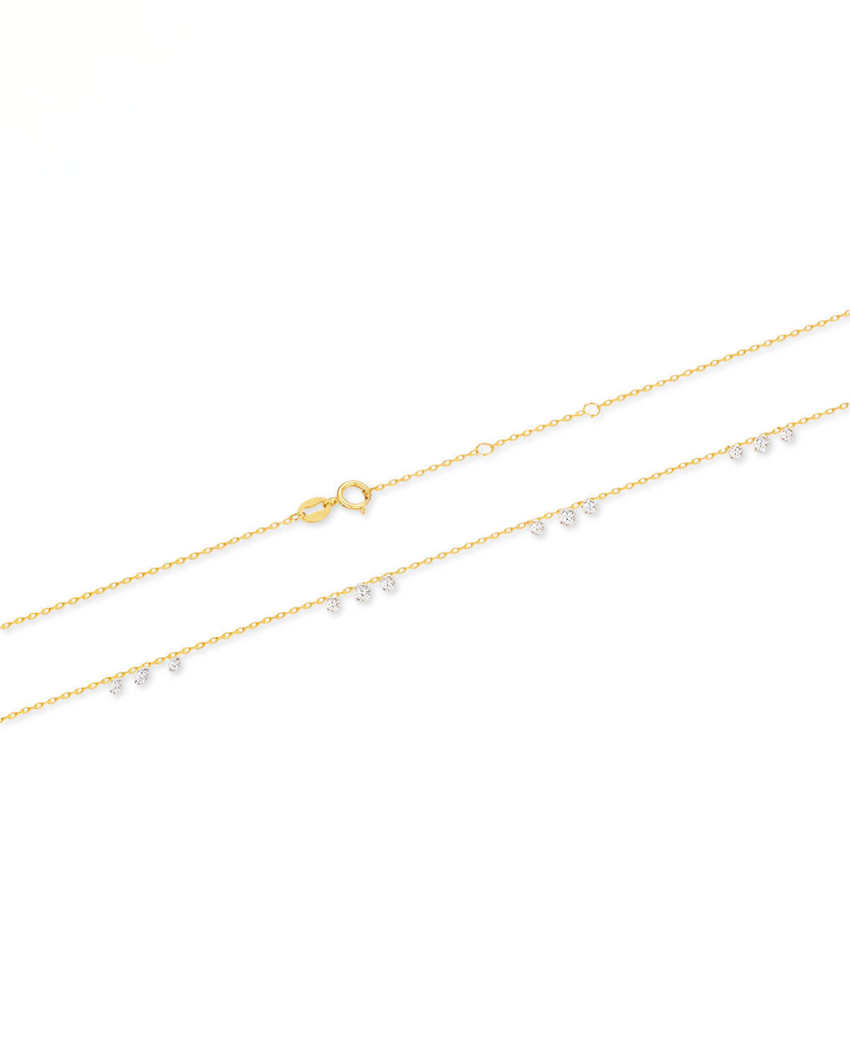 Halo Drift – Twelve Diamond Drilled Necklace