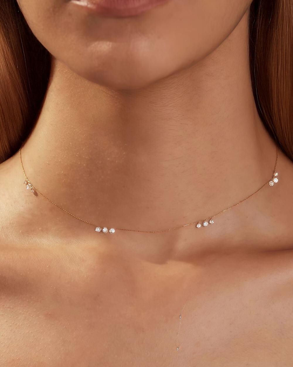 Halo Drift – Twelve Diamond Drilled Necklace