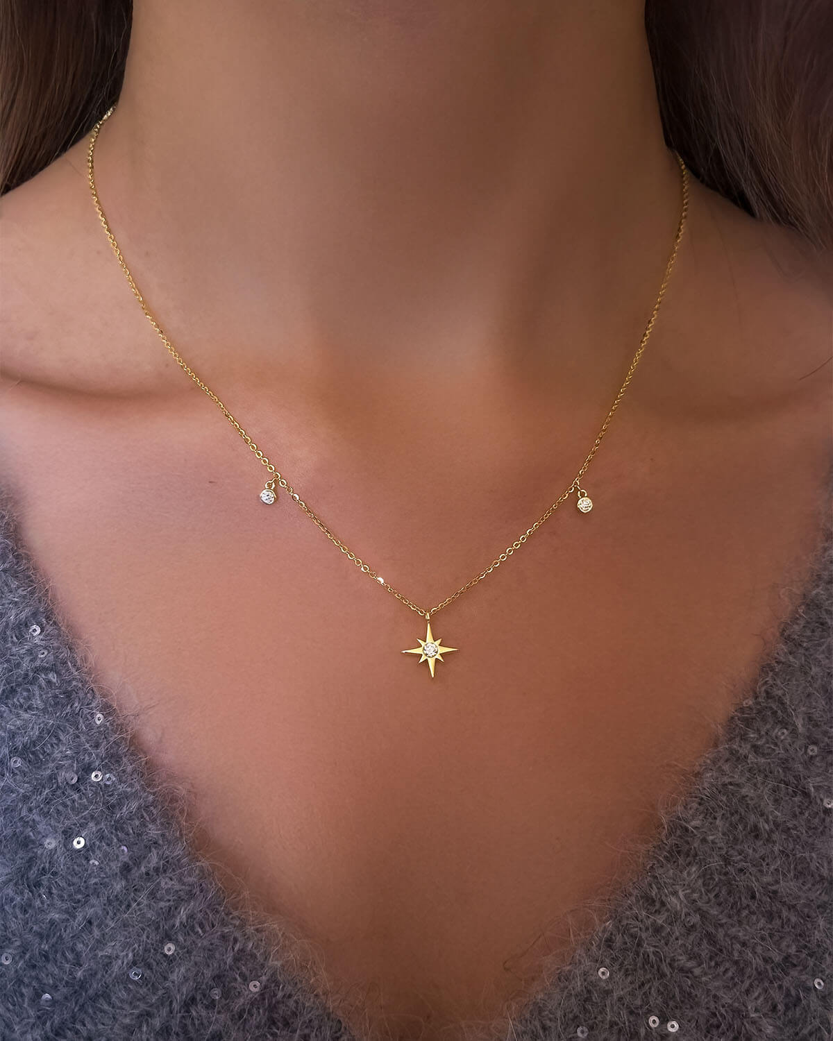 Stellar Octagon - Star Pendant Necklace-Opreshyne