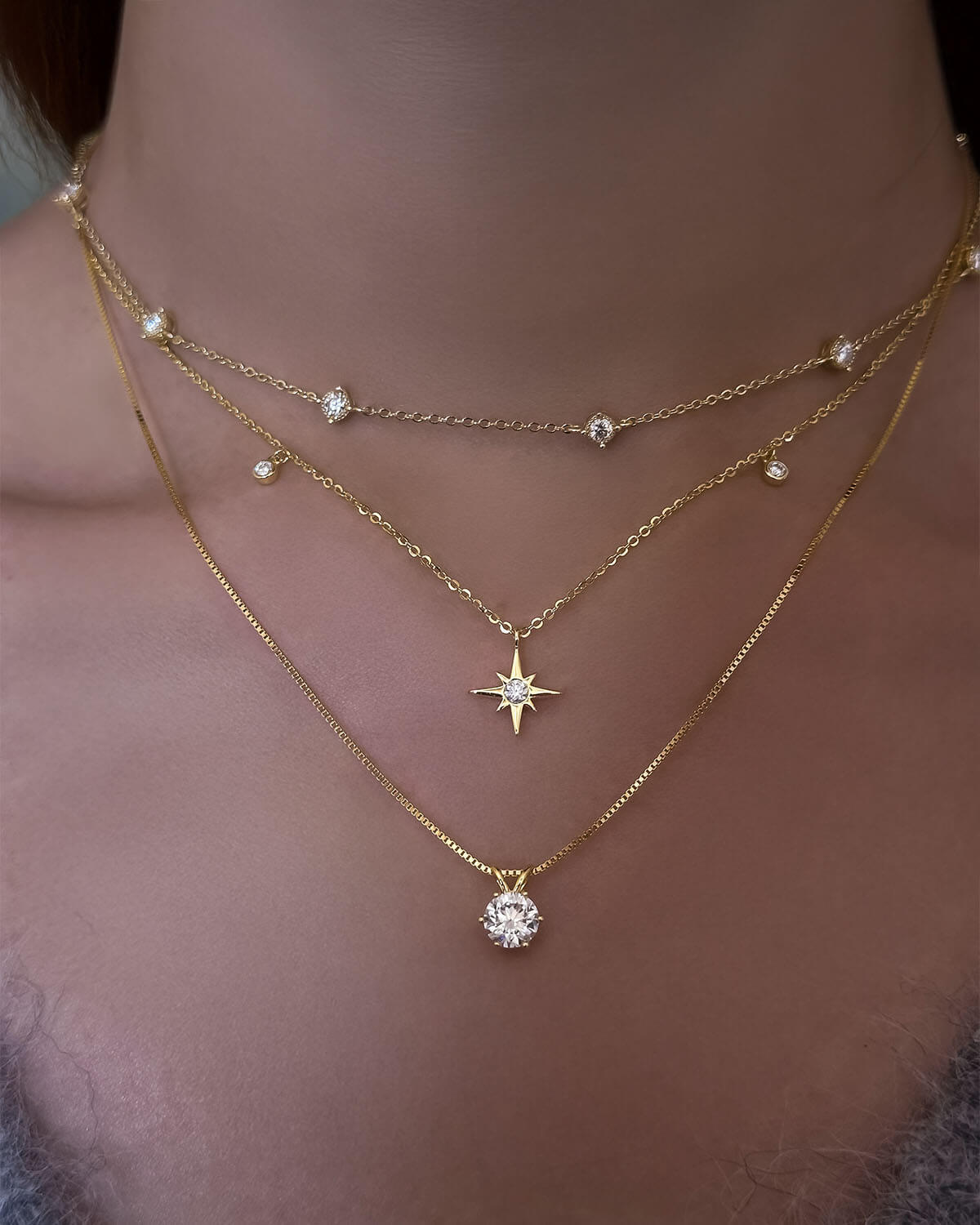 Stellar Octagon - Star Pendant Necklace-Opreshyne