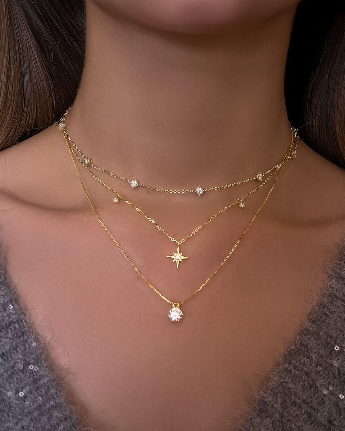 Stellar Octagon - Star Pendant Necklace-Opreshyne