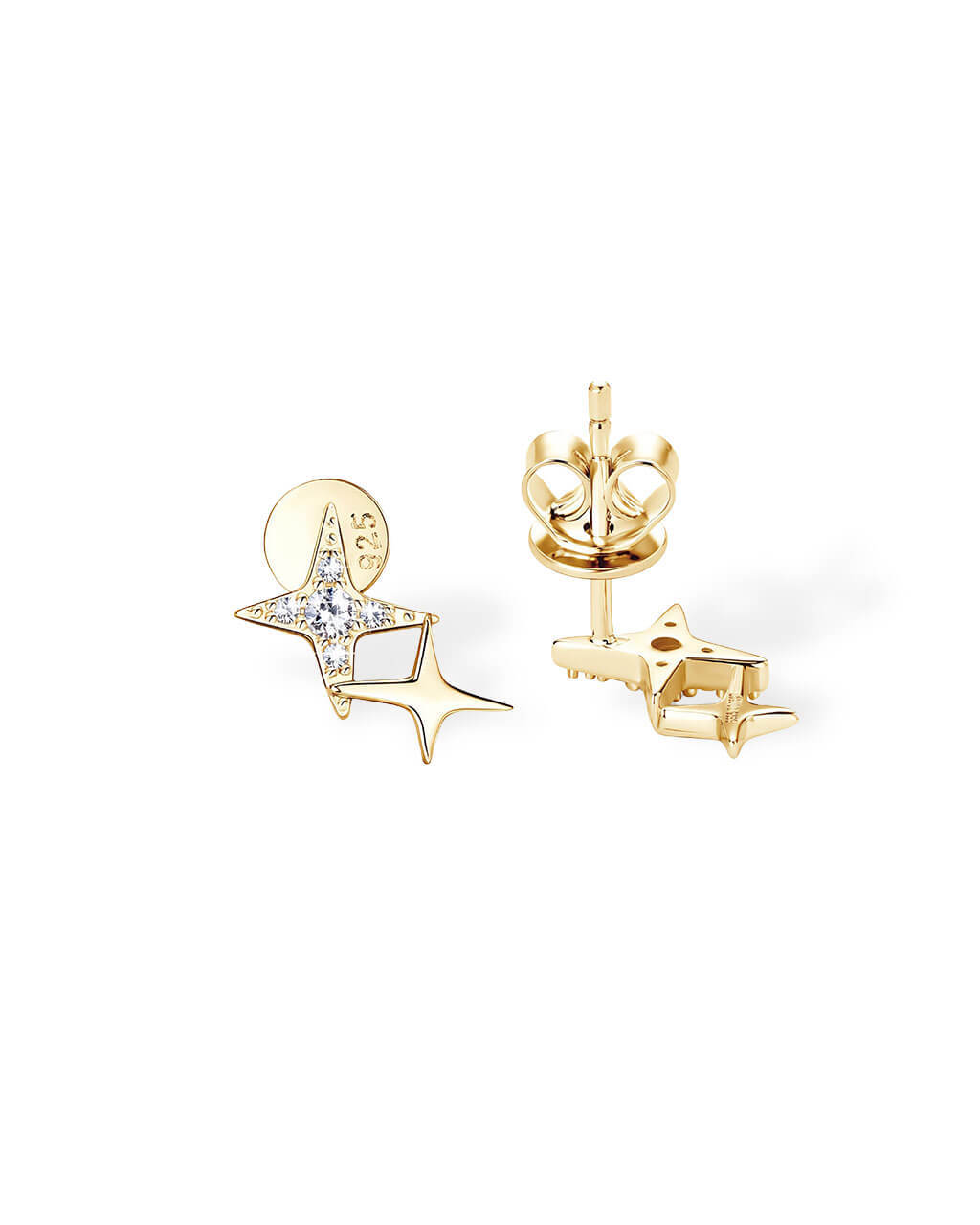 Celeste Duo-Star Stud Earrings-Opreshyne